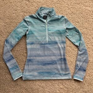 Nike Blue Striped Quarter-Zip Top